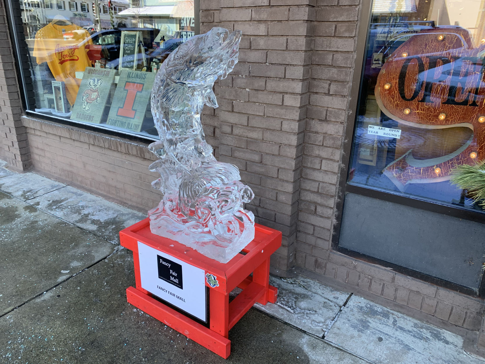 Fancy Fair Mall got into the Winterfest festivities, as it had an ice sculpture displayed outside of the mall